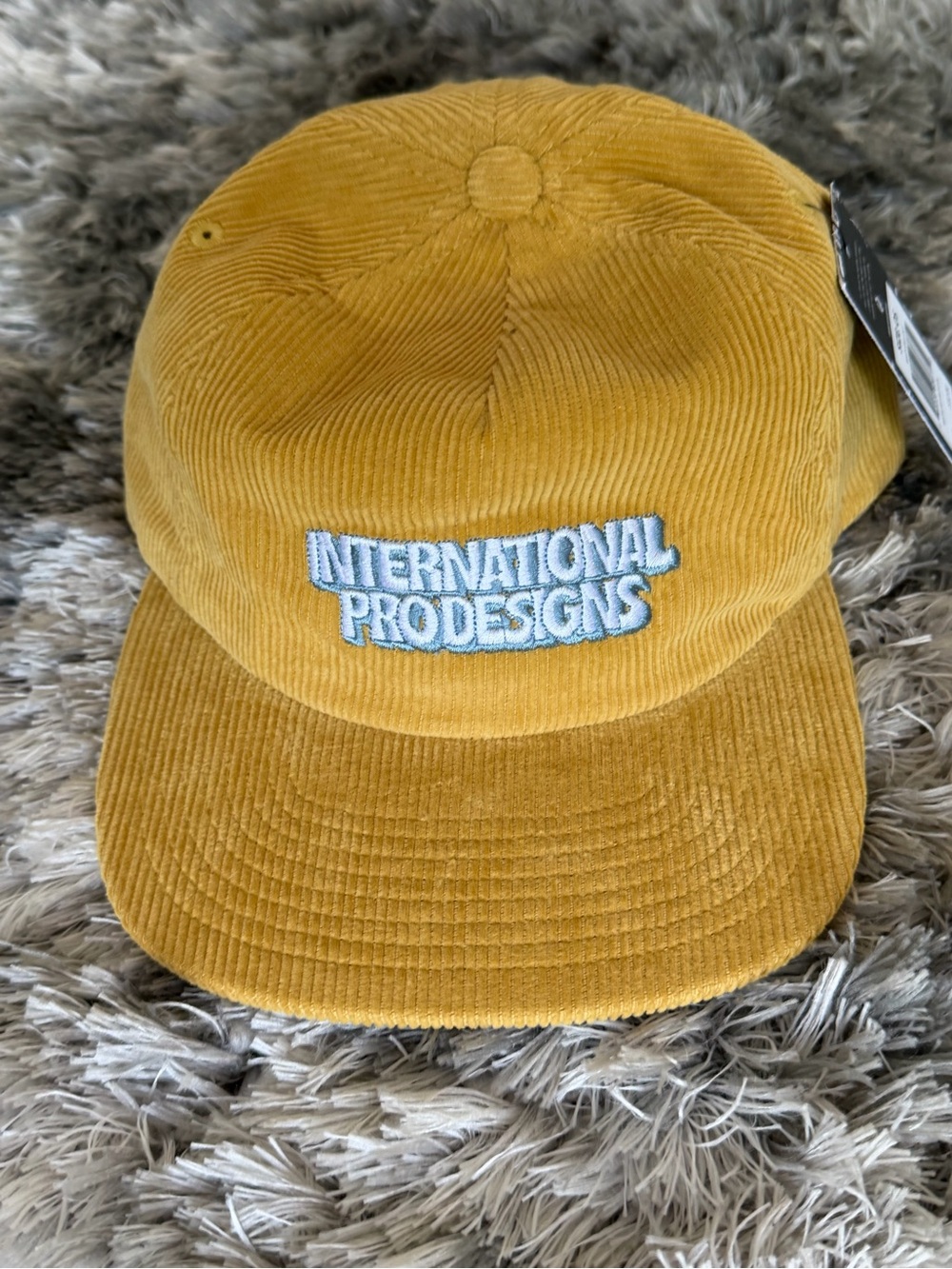 IPD Corduroy Snapback Hat Yellow NWT International Pro Designs Cap